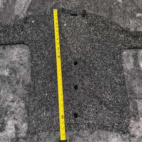 Like New ATM Gray Sequin Alpaca Button up Cardigan XS - Picture 12 of 12